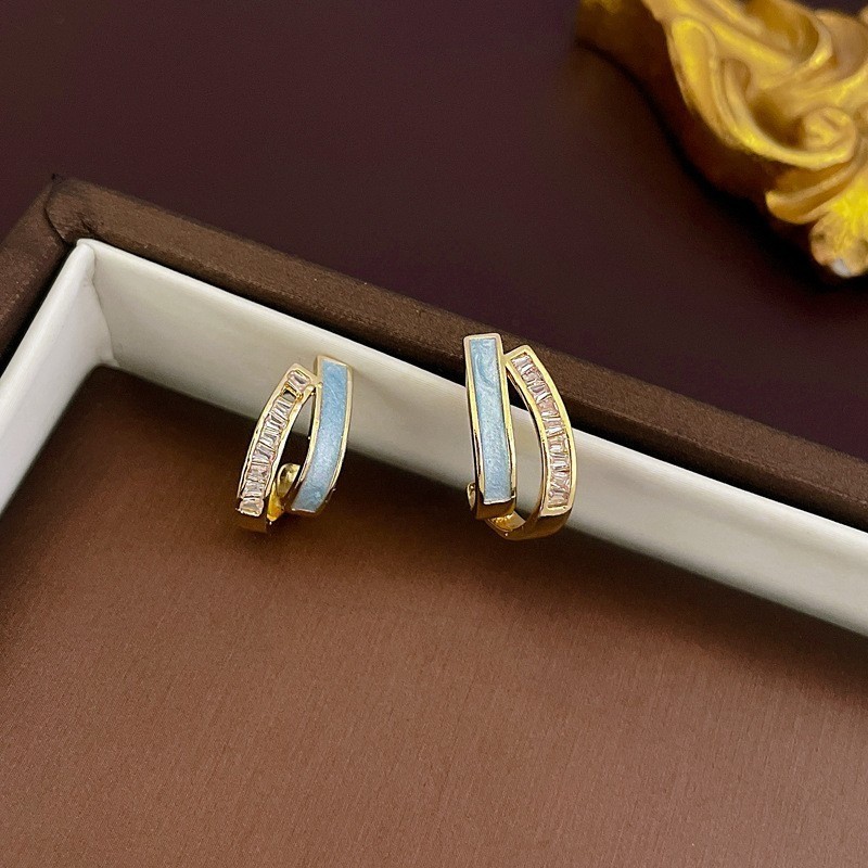 Women’s C-shaped Earrings with Alloy Double-layer Earrings Jewelry Gift
