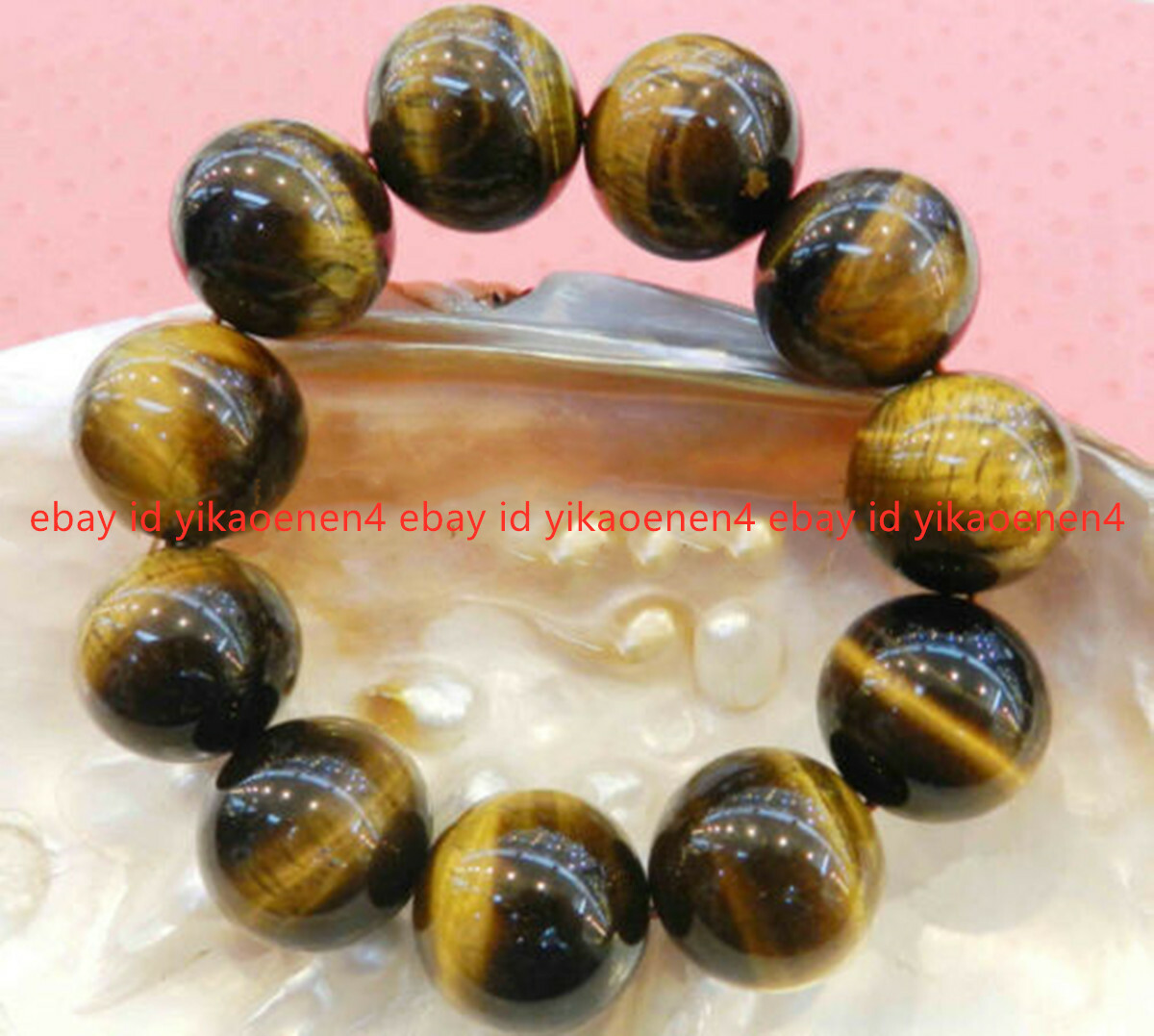 LARGE NATURAL 20mm AFRICAN TIGER EYE GEMS ROUND BEADS BRACELET 7.5″