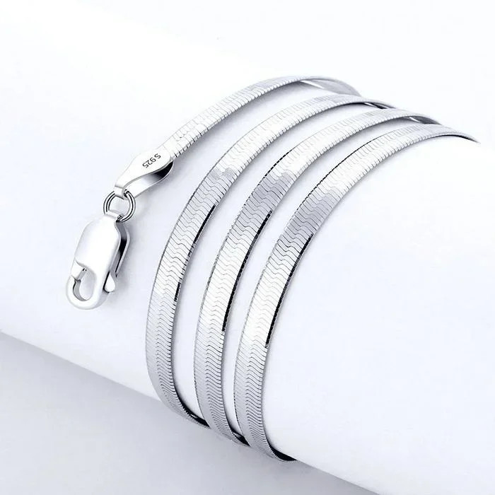 4MM Women Men 925 Sterling Silver Slim Chain Necklace