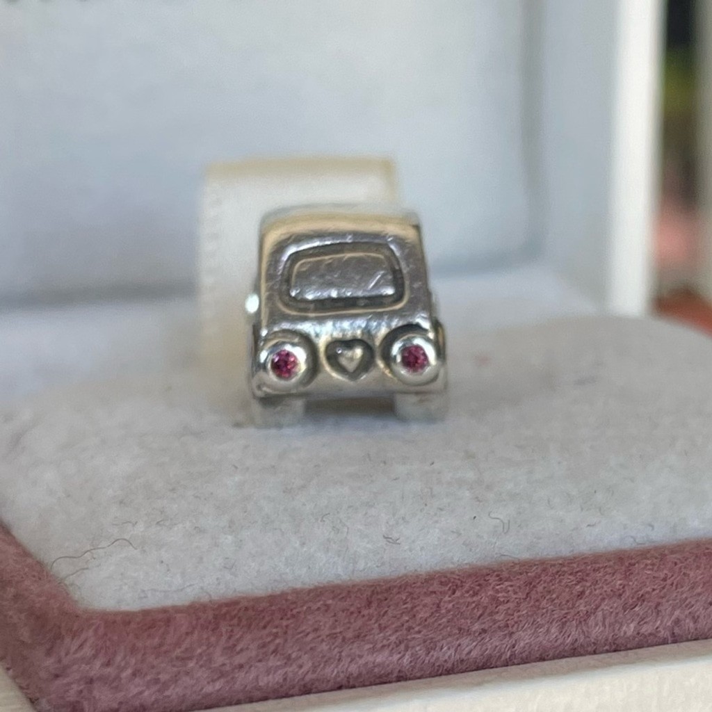 Pandora Car Whit Clear CZ and Pink CZ Charm