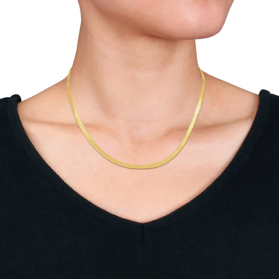 AMOUR 3.5mm Flex Herringbone Chain Necklace In 10K Yellow Gold, 18 In
