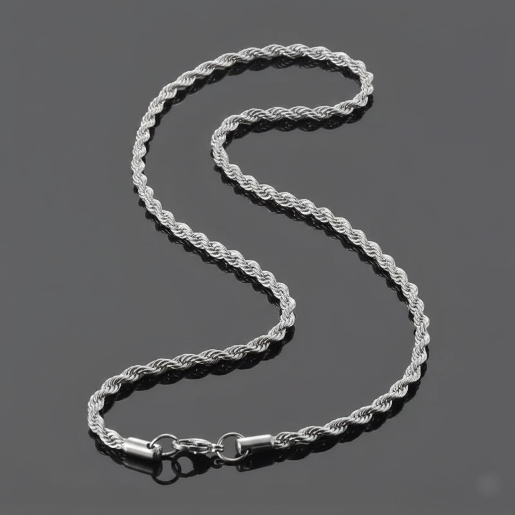 316L Stainless Steel Non-Tarnish 3mm 18″ 20″ 24″ Rope Chain Fashion Necklace