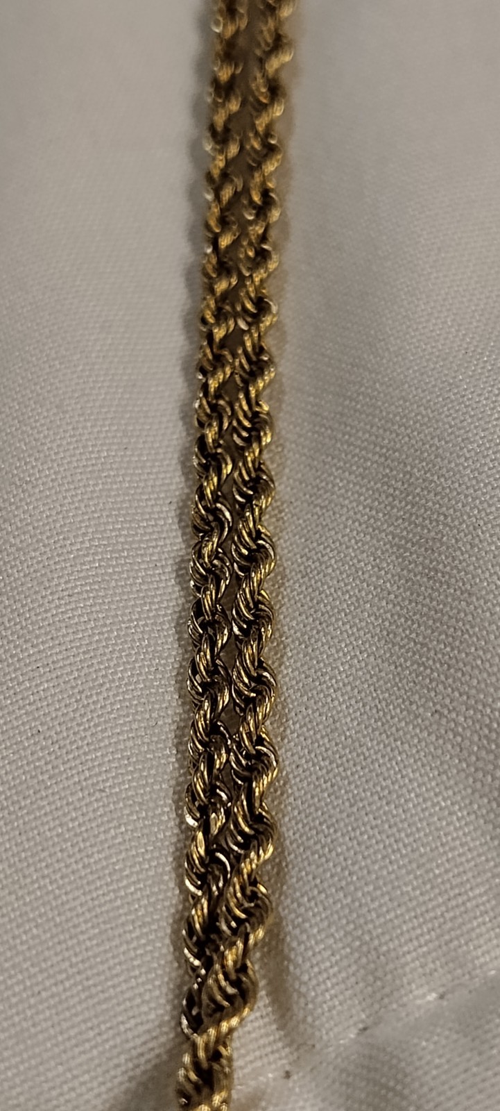14k Yellow Gold Rope Chain Necklace, Lobster Clasp, No Stone, Metal, Gold Color