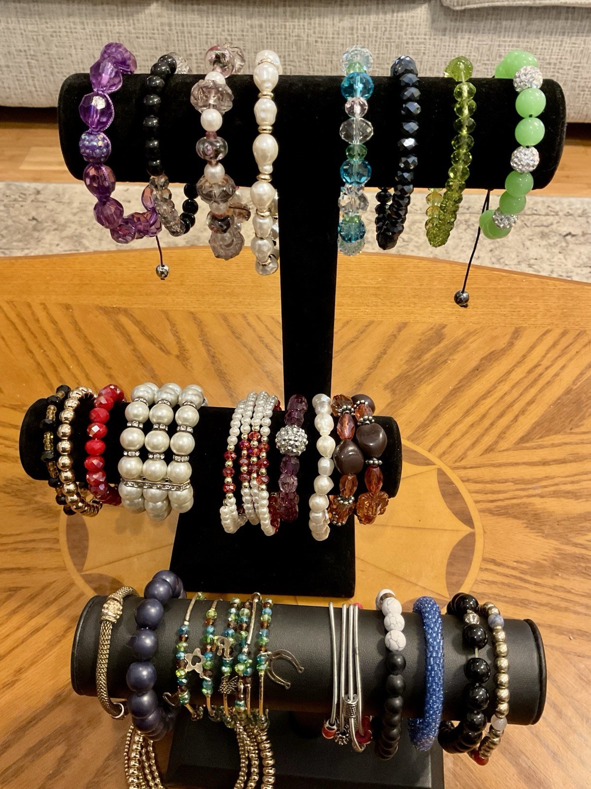 Lot of 38 Bracelets – Stretch Beaded, Wire Wrap, Multicolor, Mixed Materials