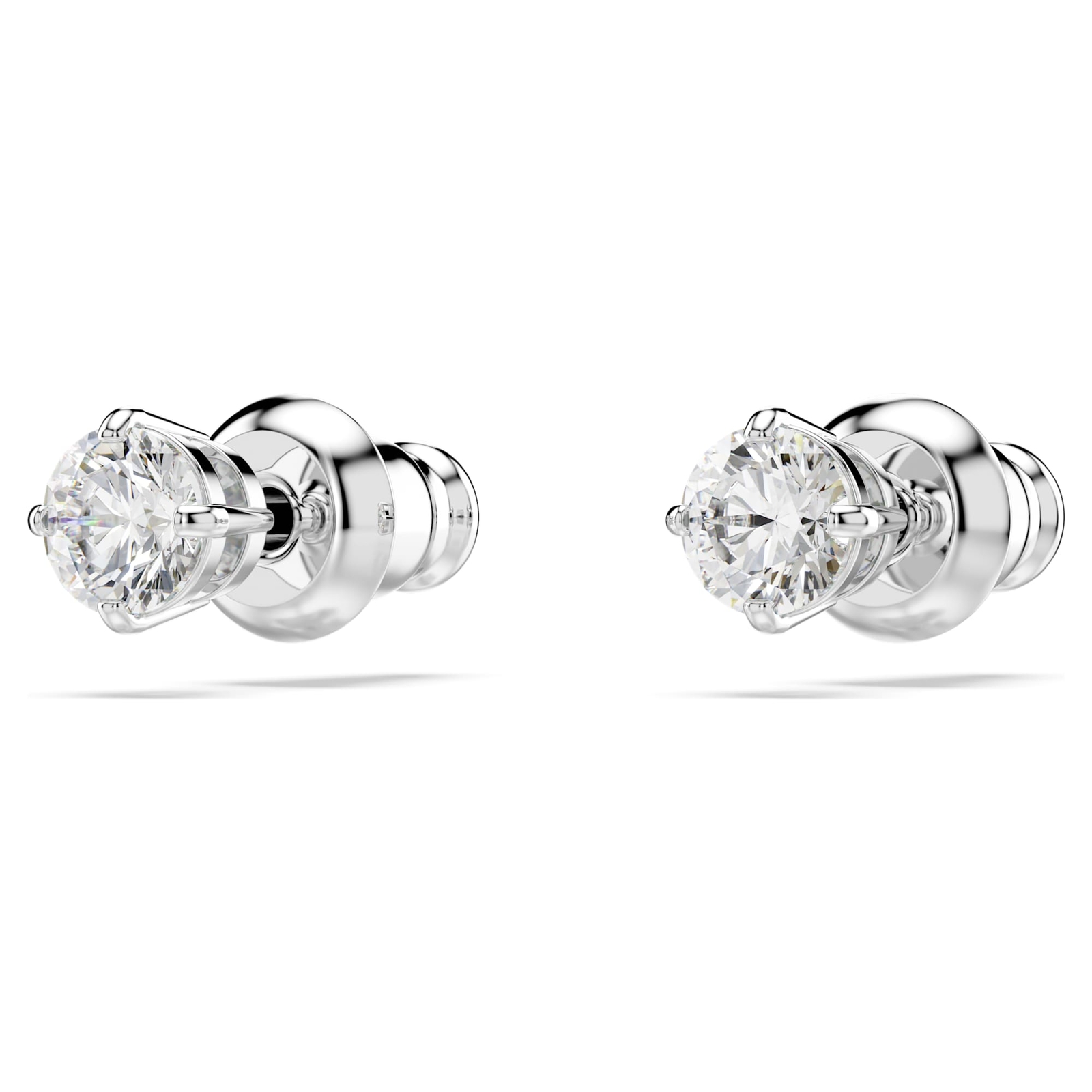 Swarovski Stilla Attract Round Cut Rhodium Plated Zirconia Stud Earrings 5408436