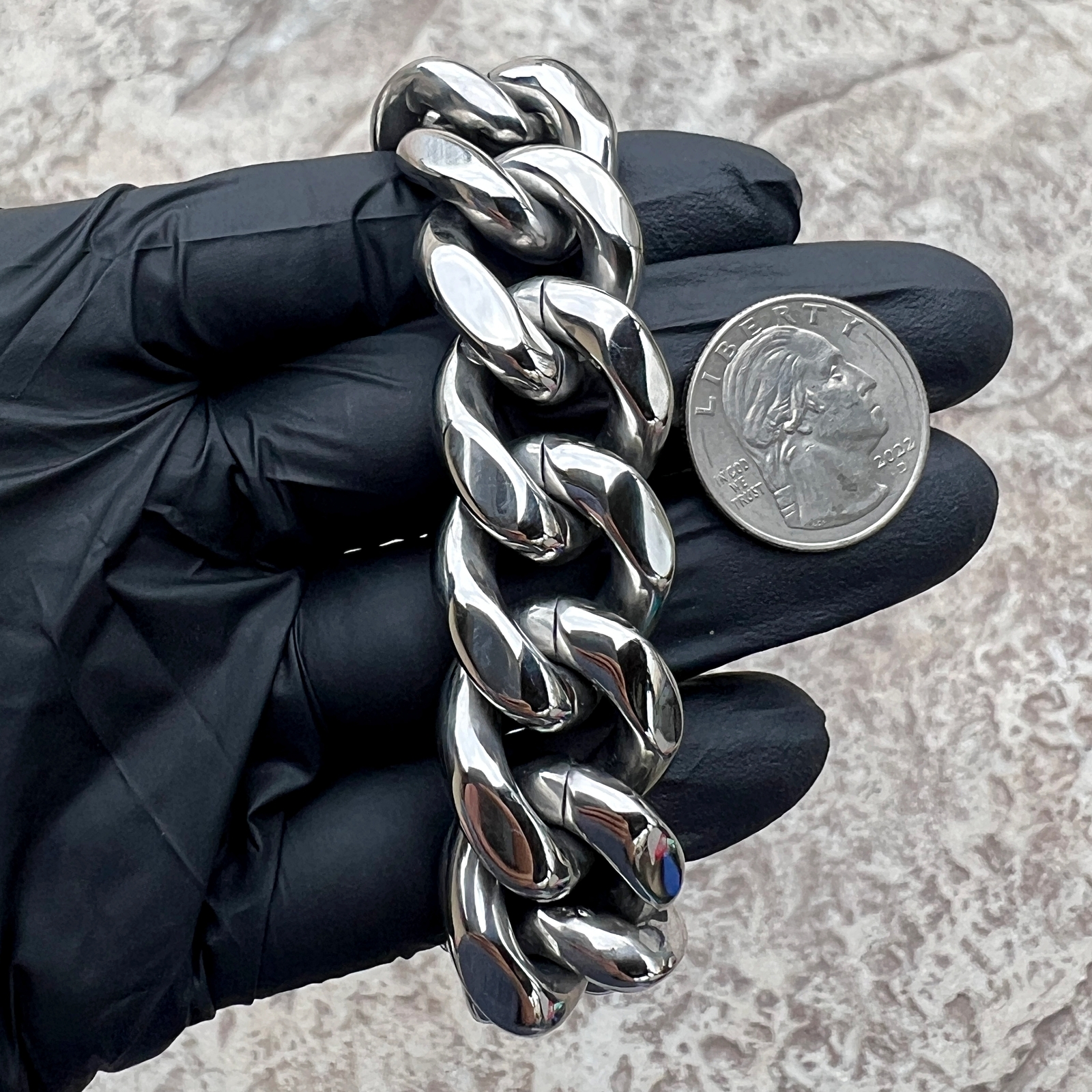 Mens 316L Stainless Steel Miami Cuban Link Chain Heavy Necklace 22MM Thick 24″