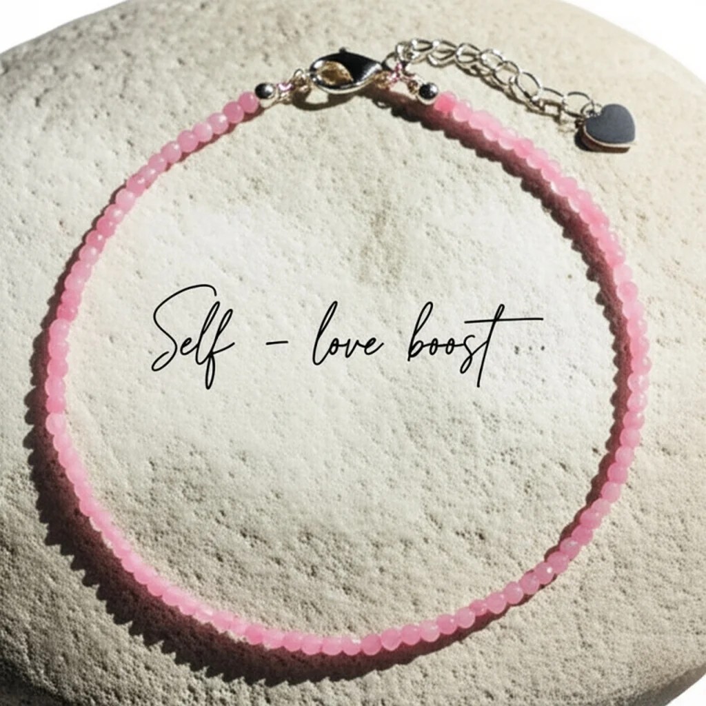 Natural Rose Quartz Beaded Minimalist Healing Reiki Crystal Women Anklet Gift