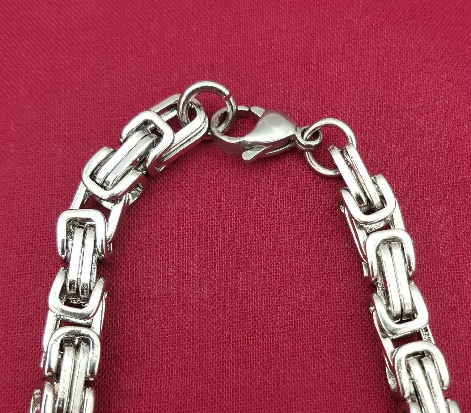16 INCH STAINLESS STEEL SILVER 6MM BYZANTINE TURKISH BOX ROPE CHAIN NECKLACE