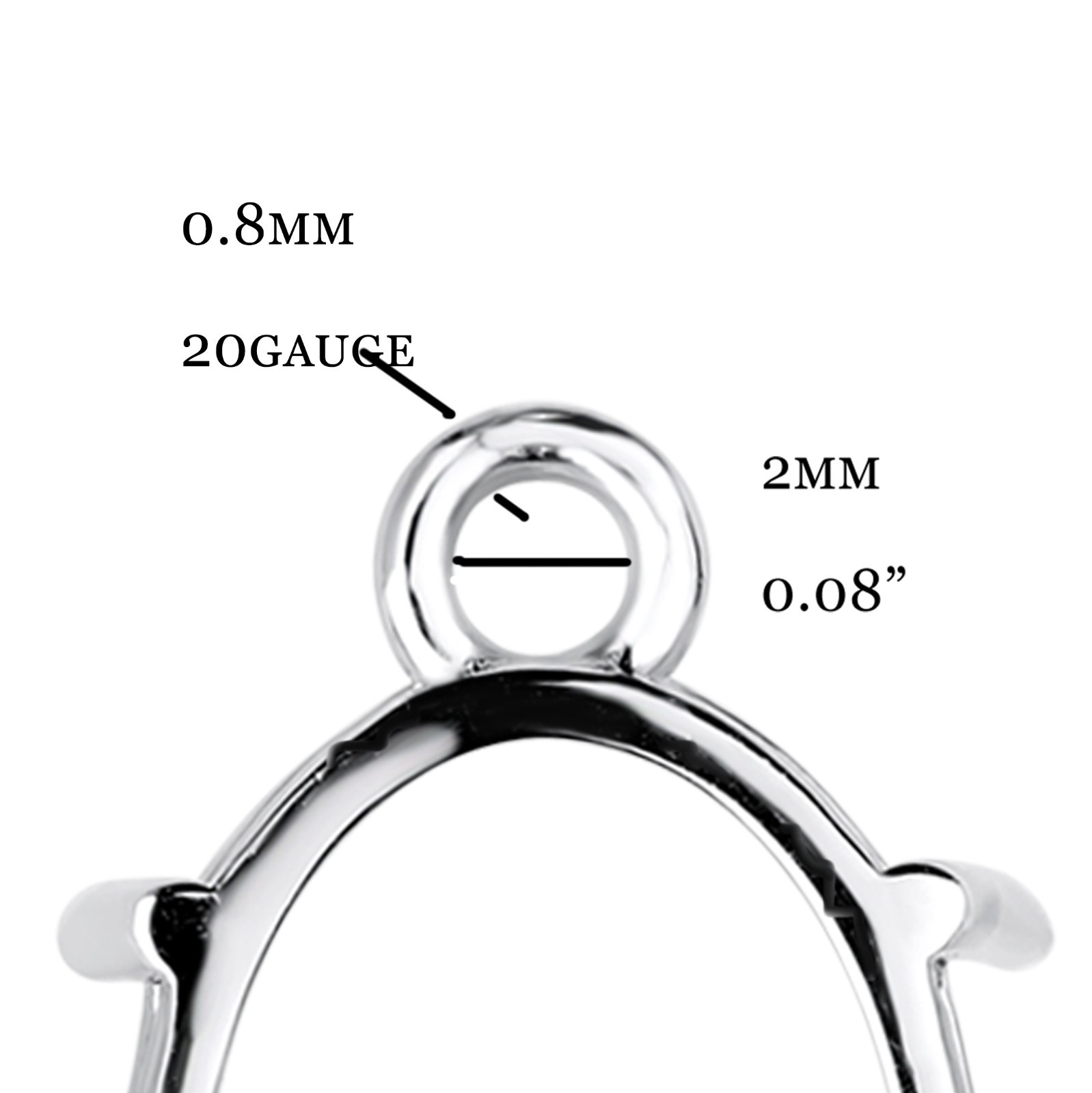 Silver Prong Settings – Rhodium Plated Universal Mounts for Pendants, Earrings