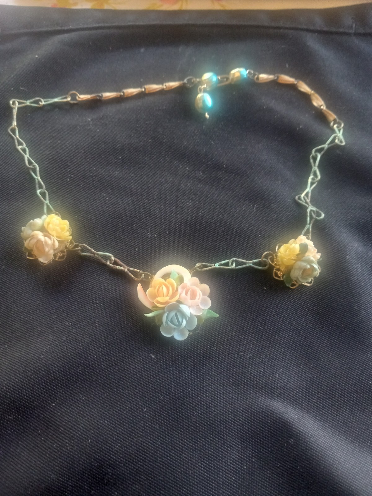 Vintage Seashell Necklace Spring Colors