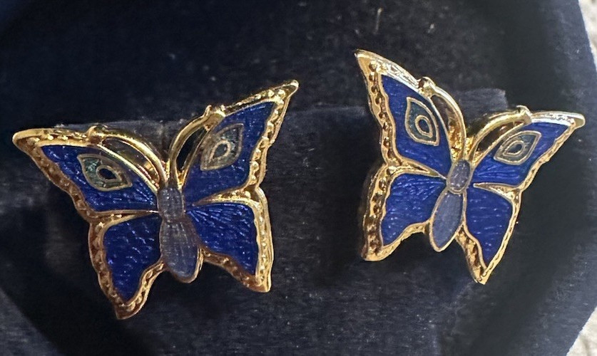 Lot of 2 Pairs of vintage cloisonné Earrings