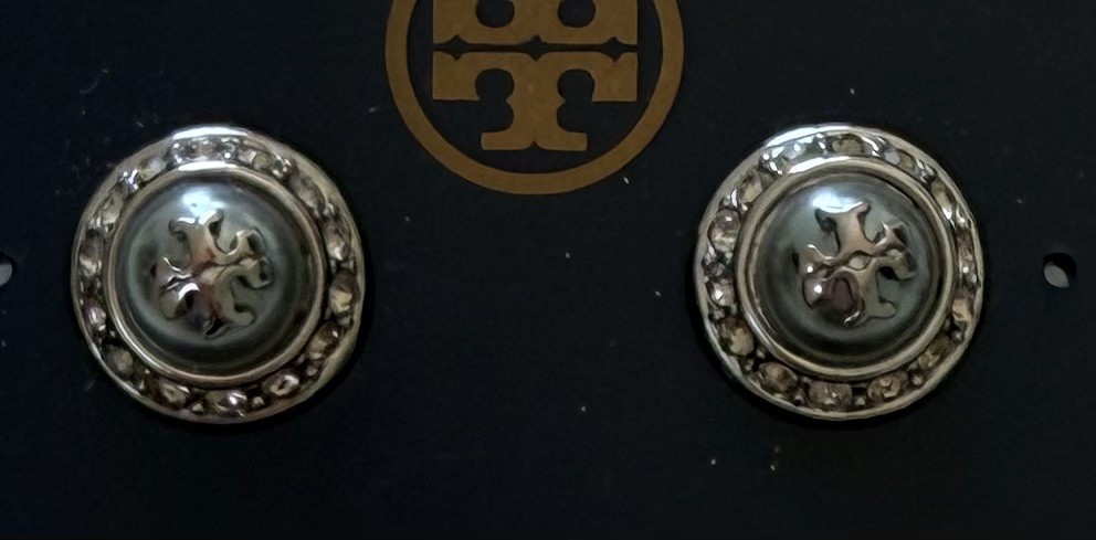 Tory Burch Natalie TT Logo Stud Earrings NWT