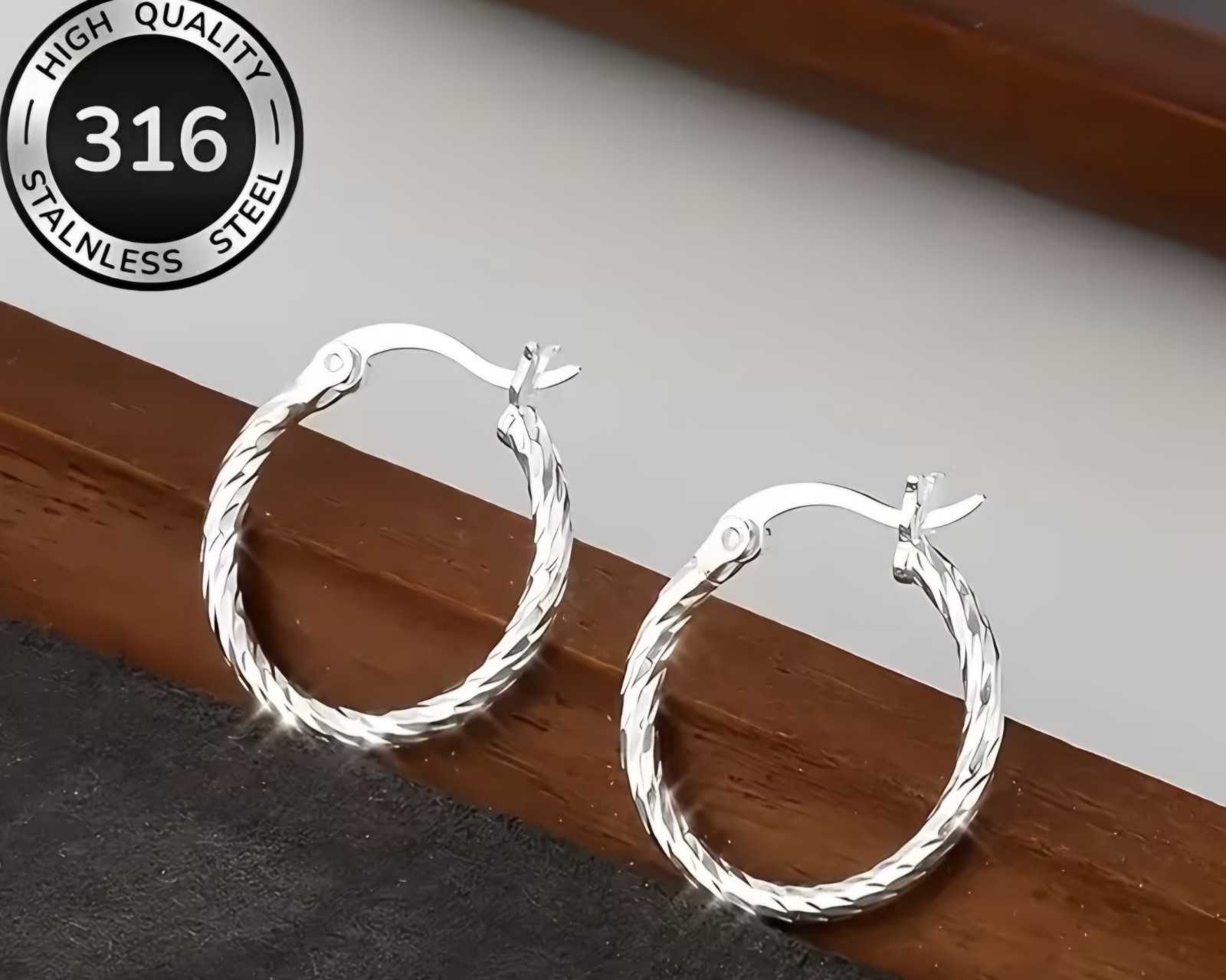 Stainless Steel Hoop Earrings Hypoallergenic Great Gift Free Shipping US Seller