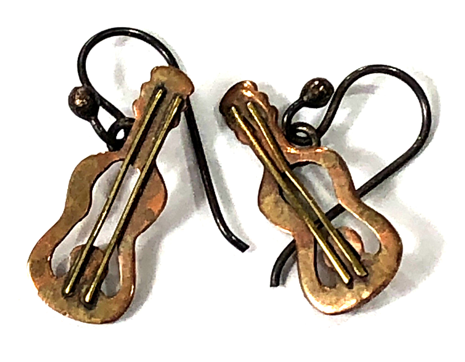 Guitar Earrings Dangle Copper Artisan – .75 inch
