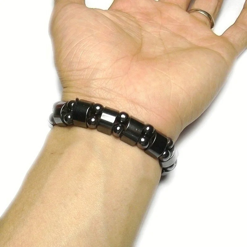 Hematite Magnetic Bracelet Energy Beaded Elastic Health Care Unisex