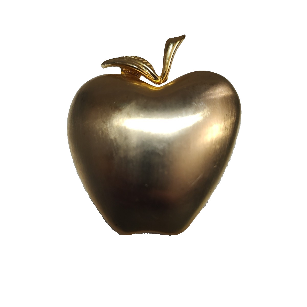 Goldtone Apple Broche oversize design pomme Vintage 1990s Teacher