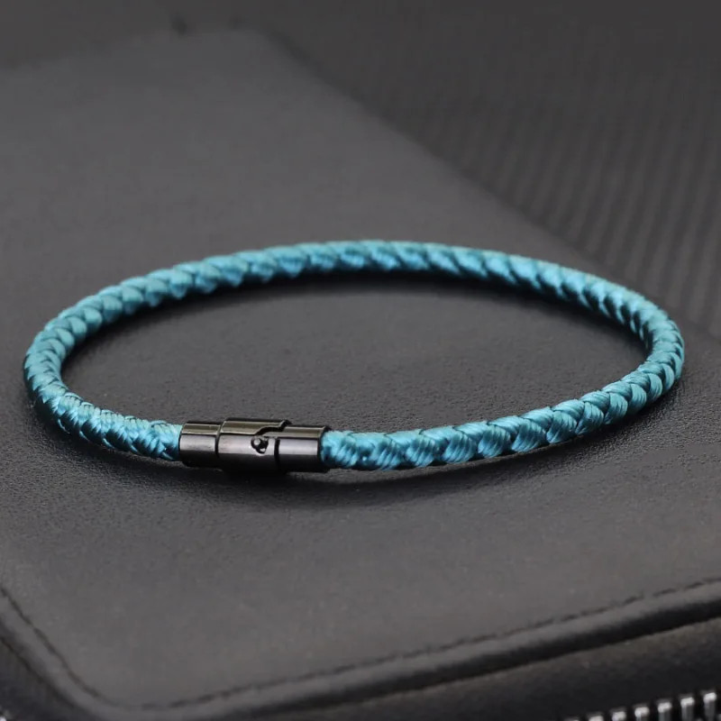 Red Rope Bracelet Handmade Magnetic Buckle Colorful Thread Layered Jewelry