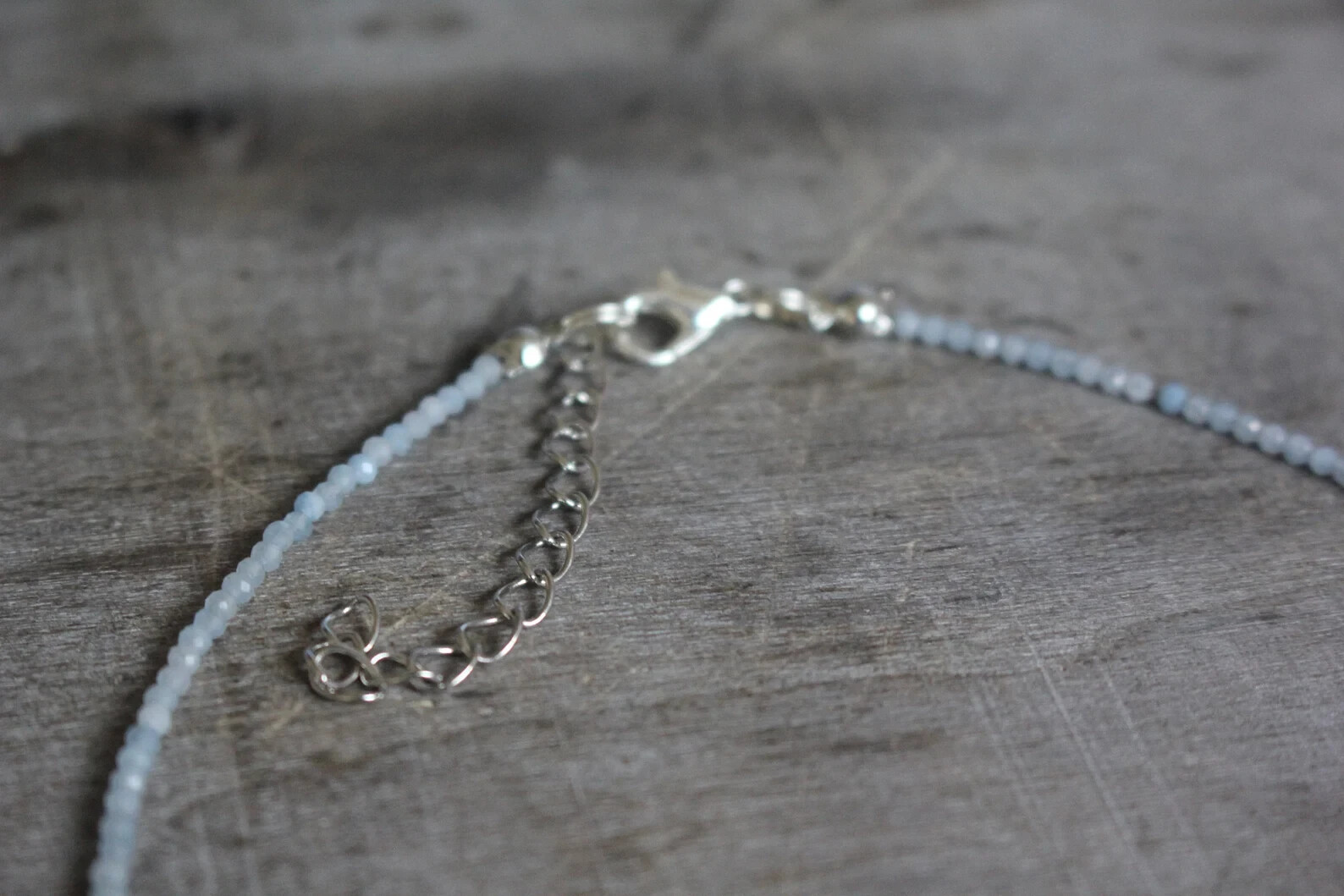 2mm Dainty Aquamarine Choker Blue Stone Queen Necklace Healing Reiki Energy Gift