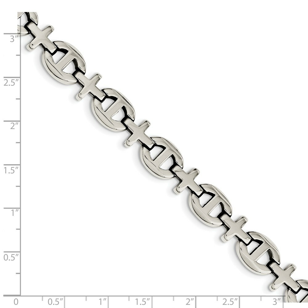 Stainless Steel Polished Fancy 8.5in Bracelet