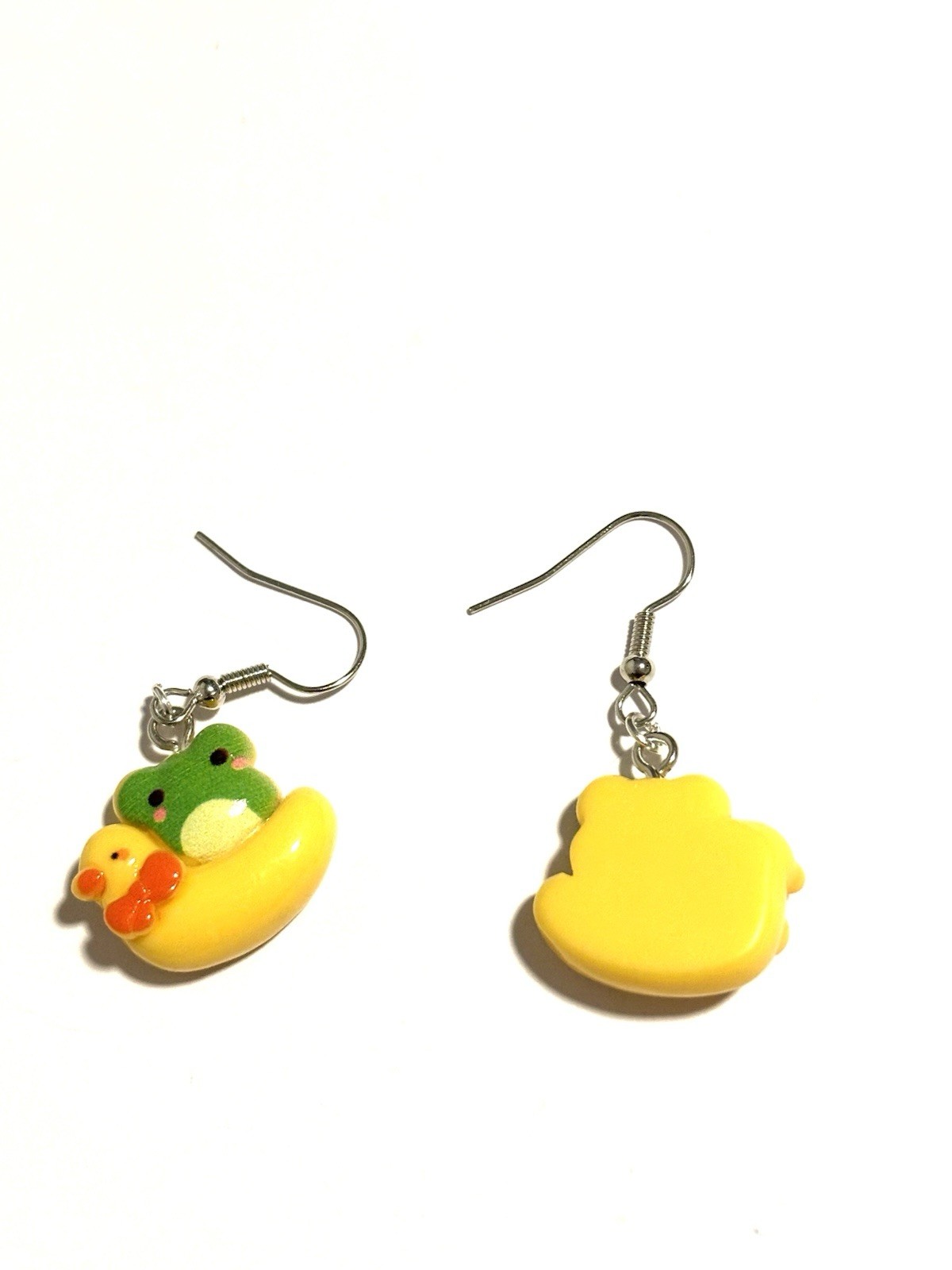 Multicolor Frog Duck Dangle Drop Hook Earrings Plastic