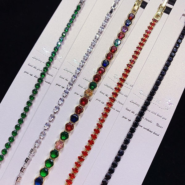 10PCS Bohemian Bracelet For Women Layered Dopamine Colorful Zircon Gift