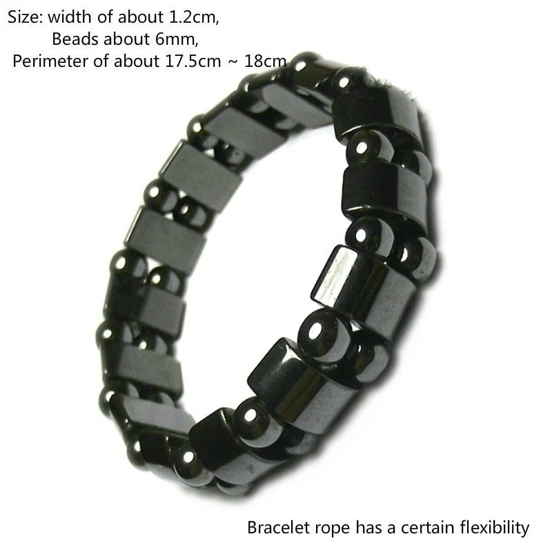 Hematite Magnetic Bracelet Energy Beaded Elastic Health Care Unisex