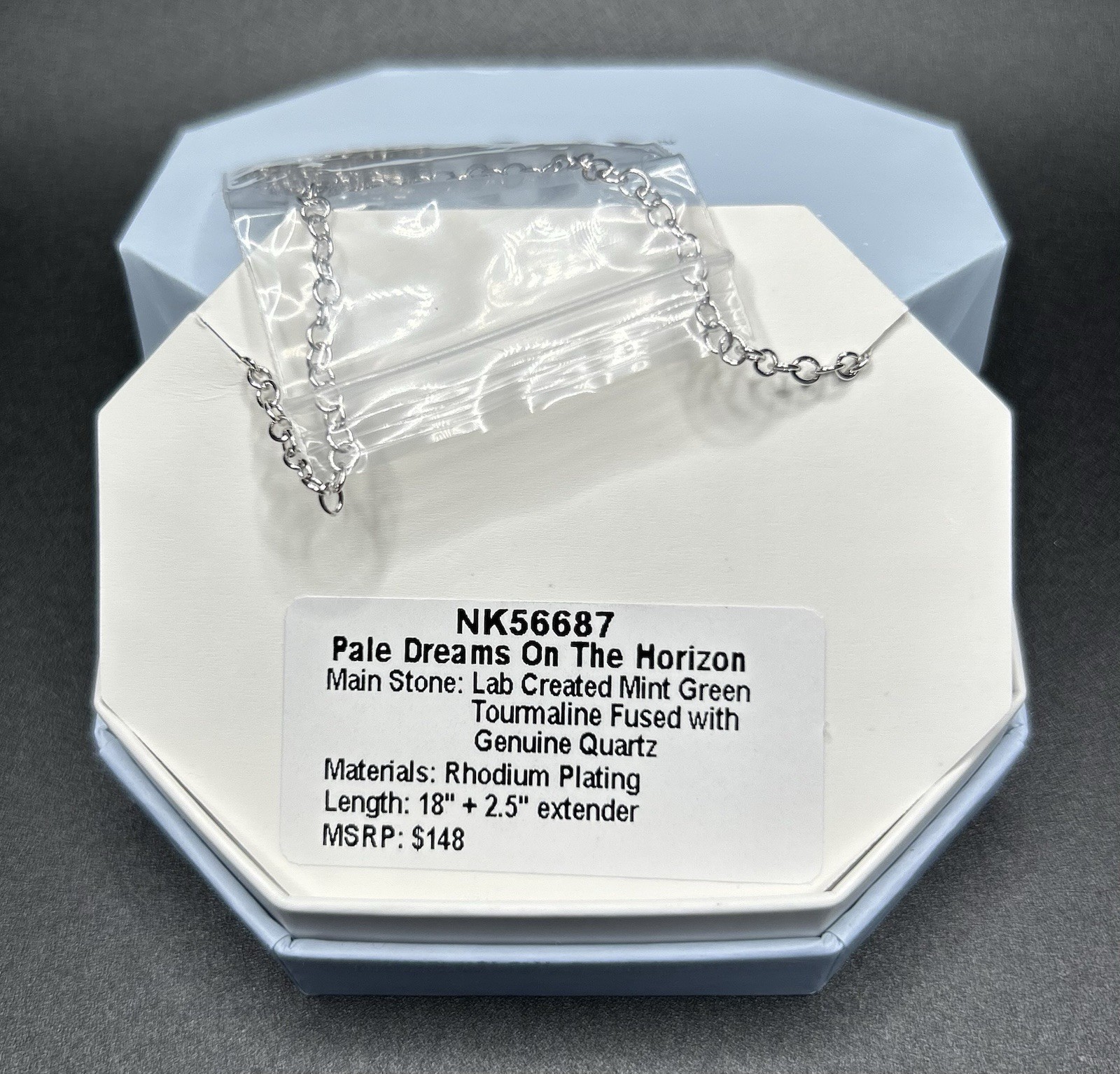 Bomb Party NK56687 ‘Pale Dreams On The Horizon’ LC Mint Green Tourmaline Rhodium