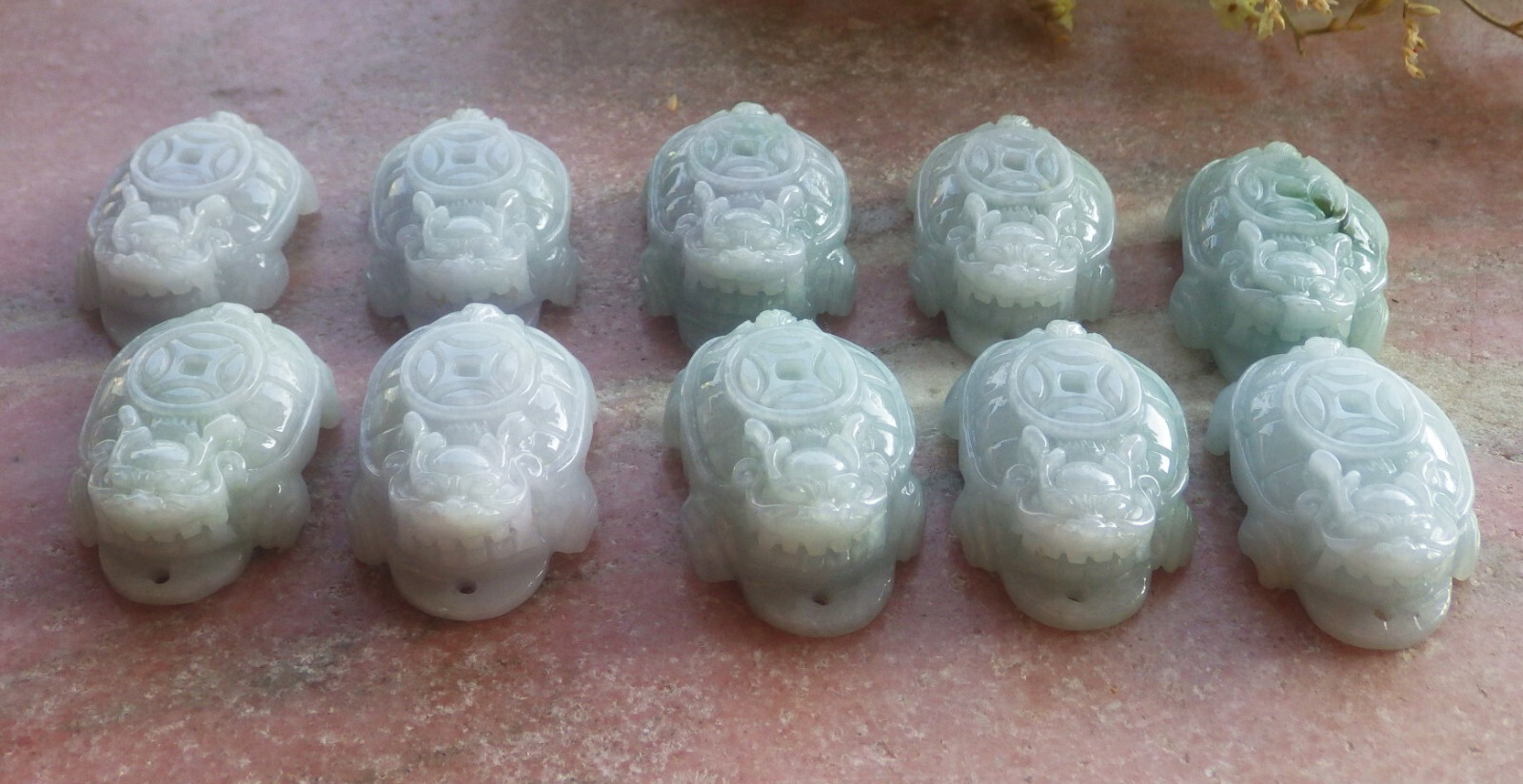 1Pcs Green Burma Grade 100% Natural A Jade jadeite Pendant Dragon Turtle 694262