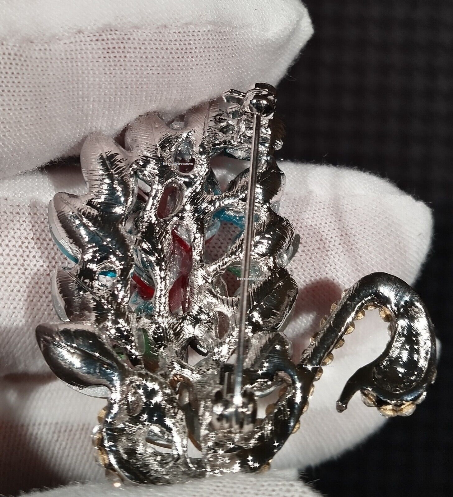 Swan Rainbow Multi Colored Crystal Rhinestone Brooch Pin with Gold Bag – VIDEO