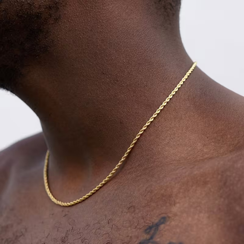 316L Stainless Steel Non-Tarnish 3mm 18″ 20″ 24″ Rope Chain Fashion Necklace