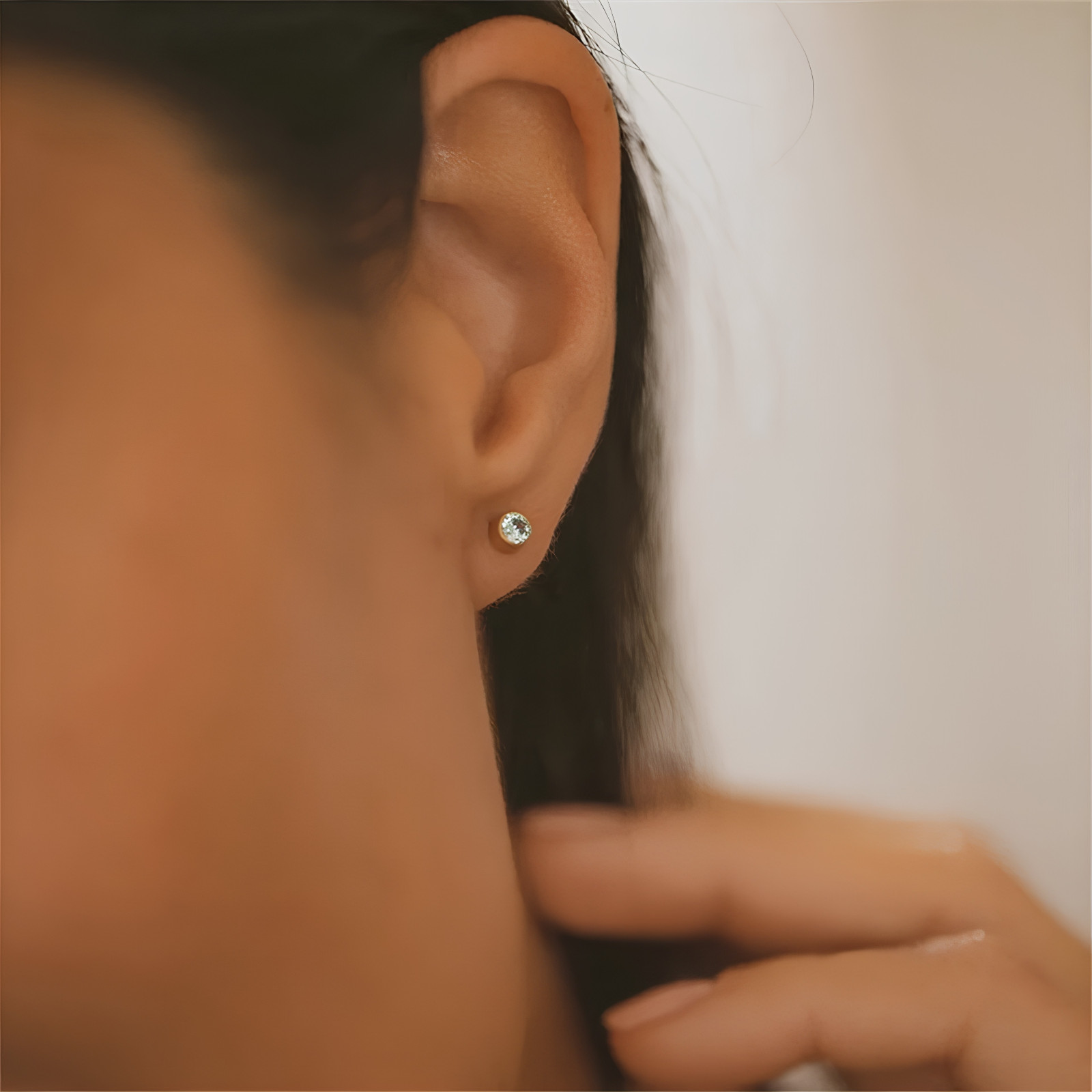 Birthstone Stud Earrings Stainless Steel Push Back CZ Women Girls Gift 12 Month