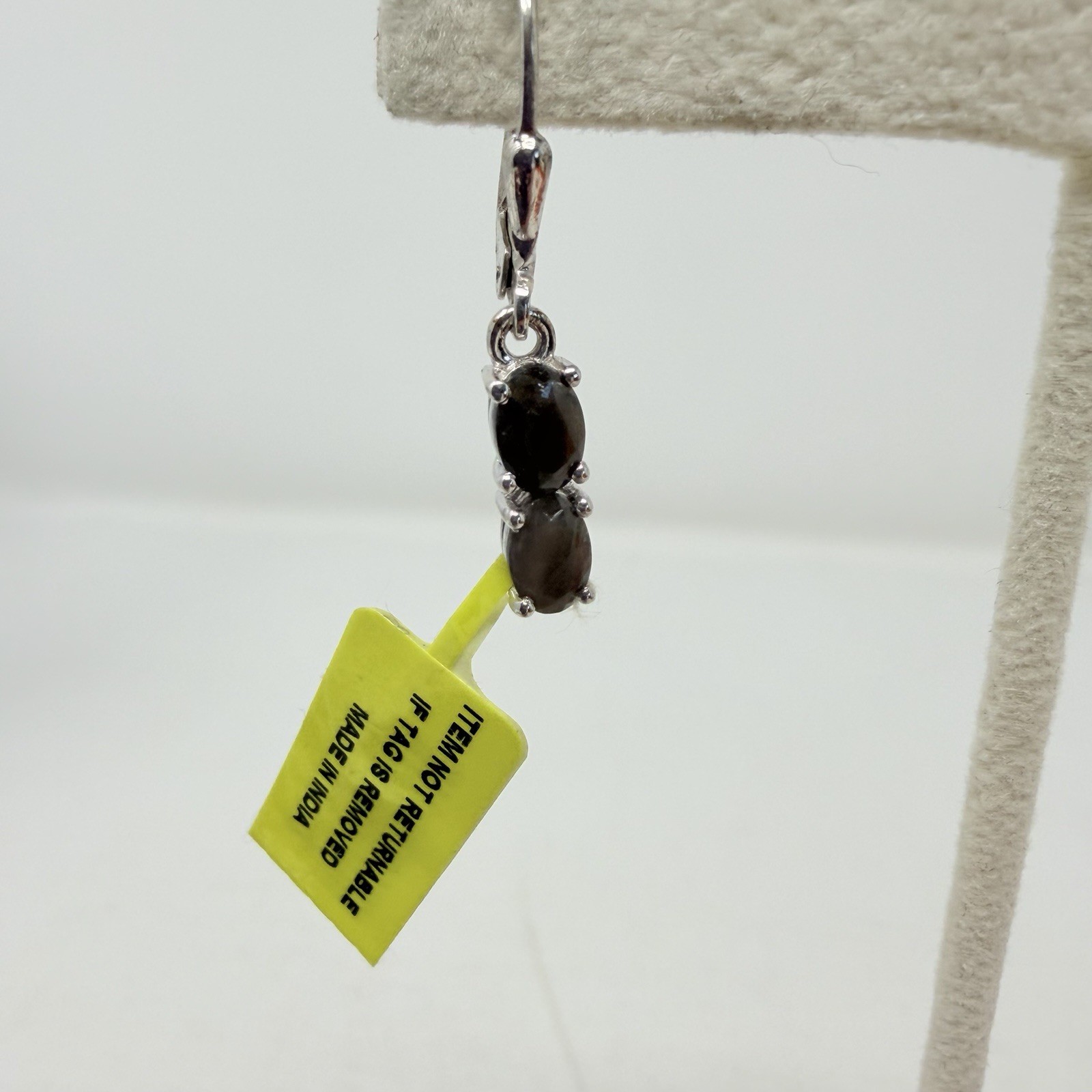 Shop LC Natural Silver Sapphire Sterling Silver Lever Back Dangle Earrings 5495
