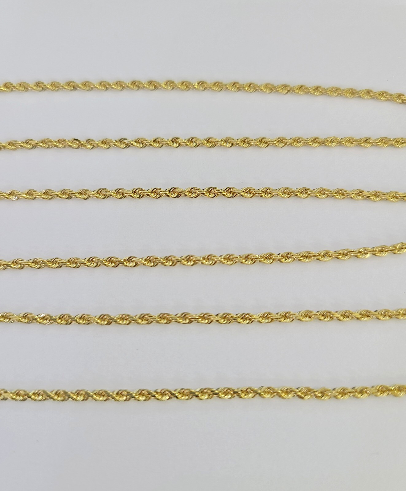 Real 18k Rope Chain Necklace 22 Inches 1mm Yellow Gold Men Women 18KT SOLID