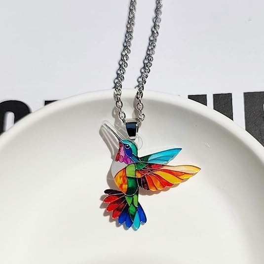 Hummingbird Necklaces for Women Necklace and Earrings Colorful