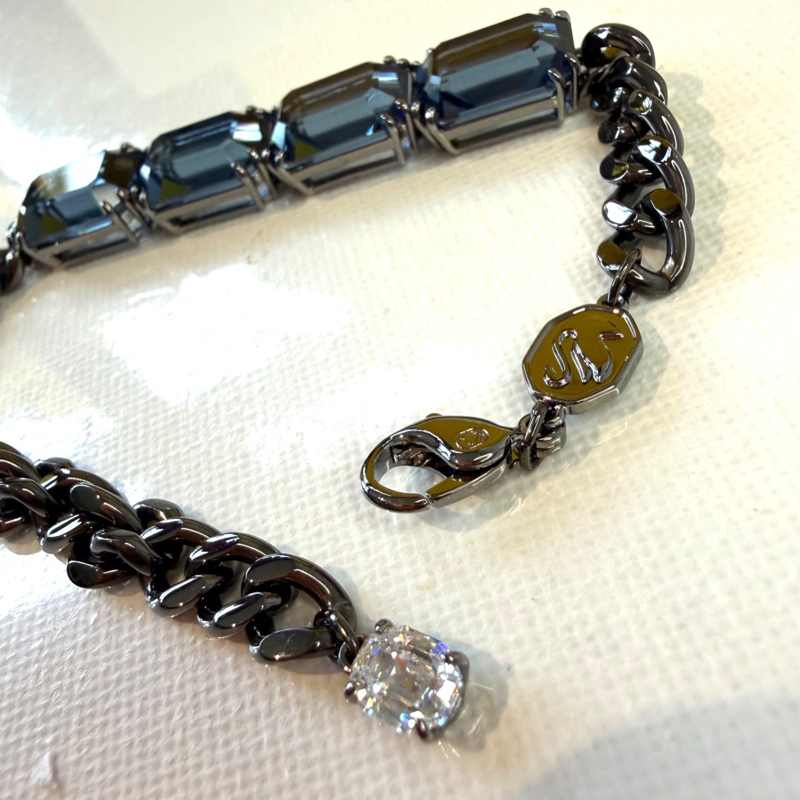 NEW SWAROVSKI Millenia Bracelet Blue Octagon Cut Crystal Rhodium Finish 5671250