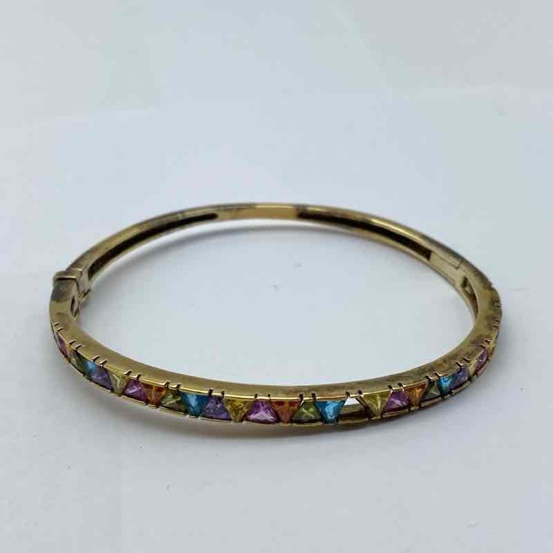 Gold Filled Multi-Color Stone Bangle Starfish Pendant Necklace Jewelry Set 11.3g