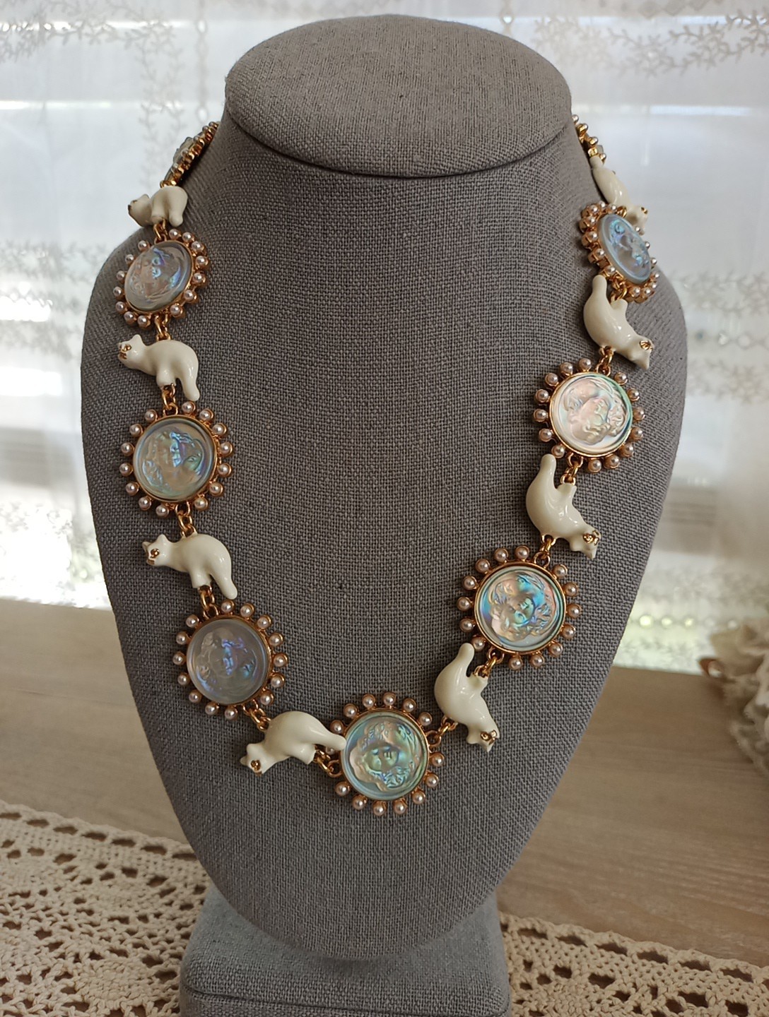Kirks Folly Unsigned Angle Enamel Necklace