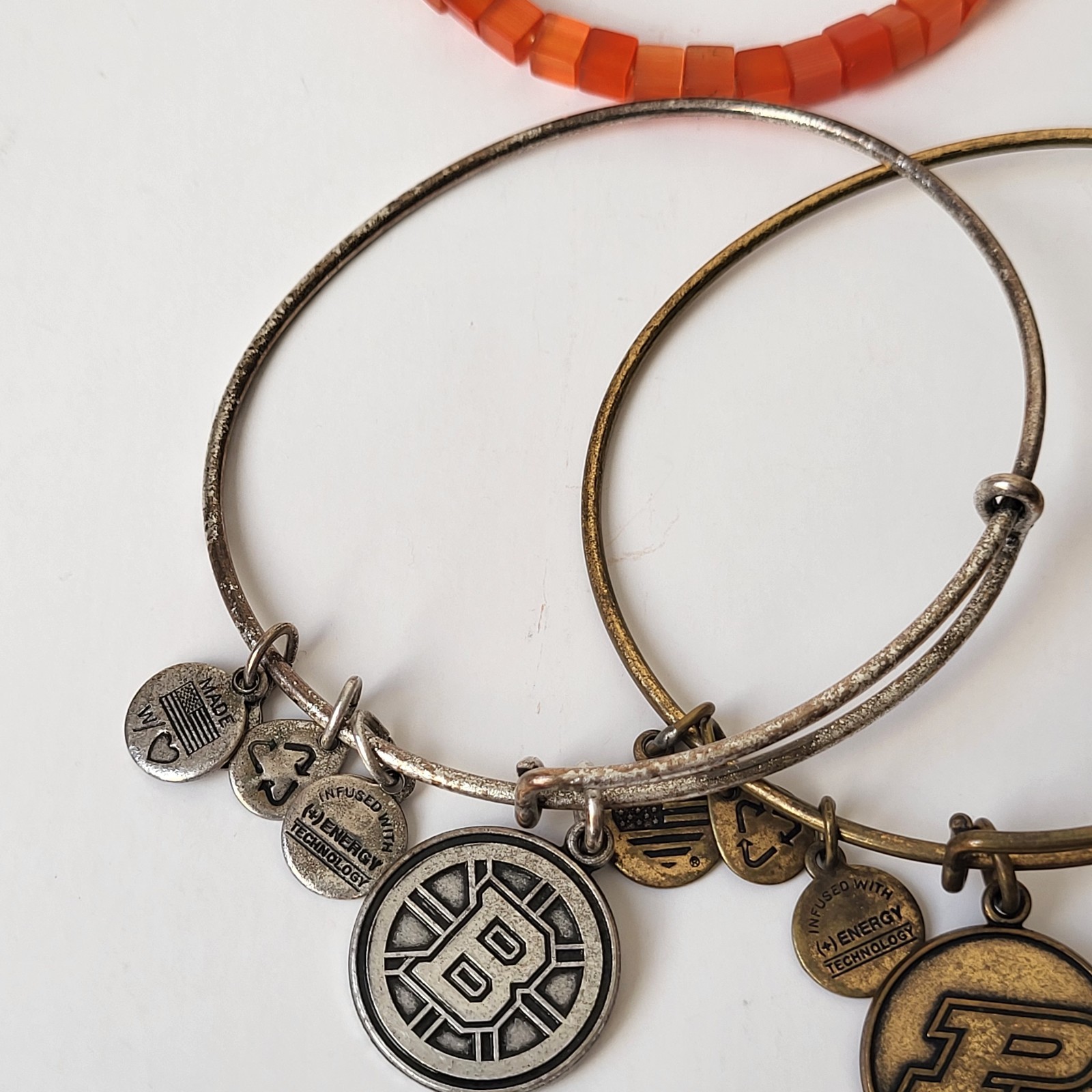 Alex & Ani Energy Lot Of 8 Charm Bracelets Mostly Sports Patriots Bruins Celtics