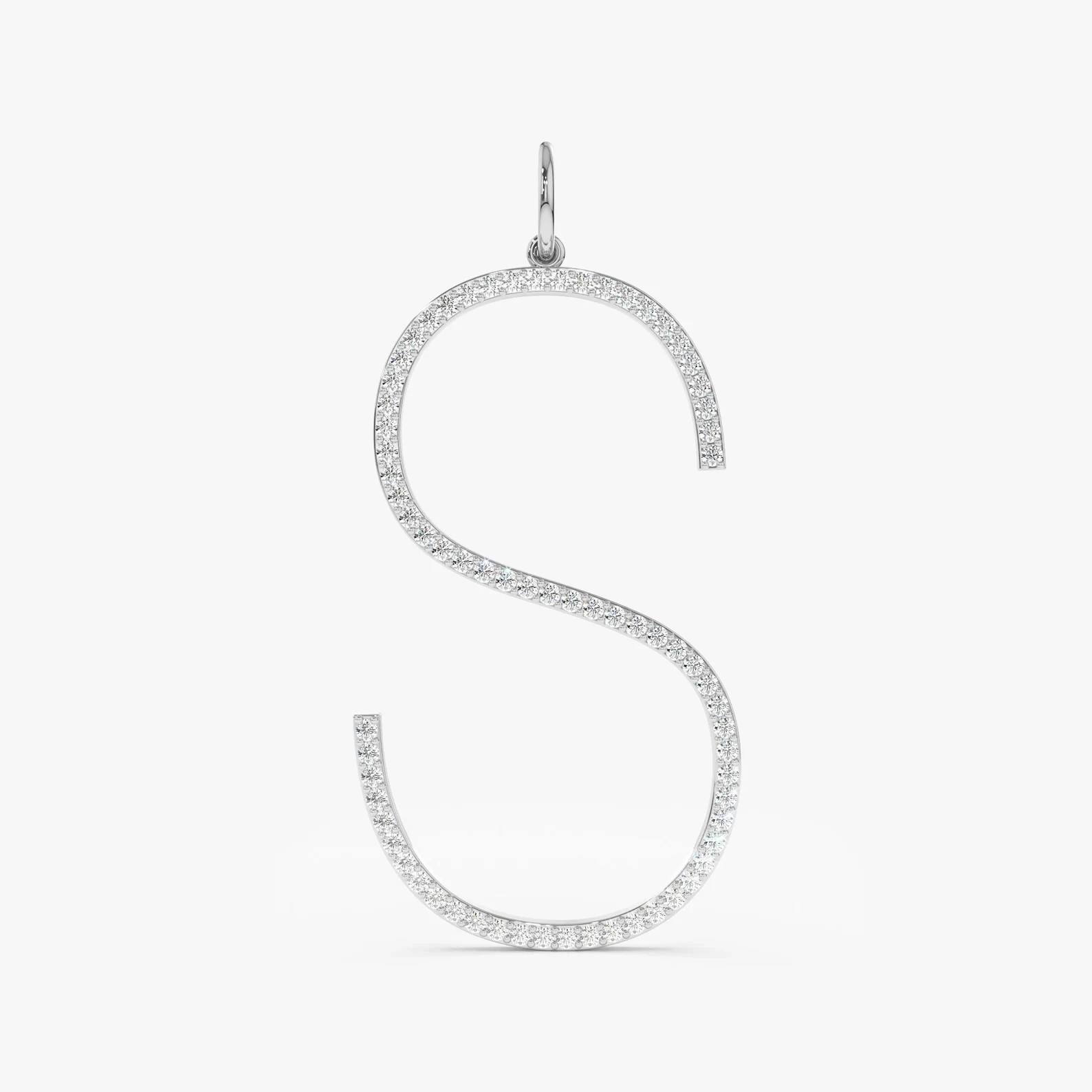 Lab Grown 1.00 Ct Round EF VS Diamond Initial Letter Necklace in 14K Solid Gold