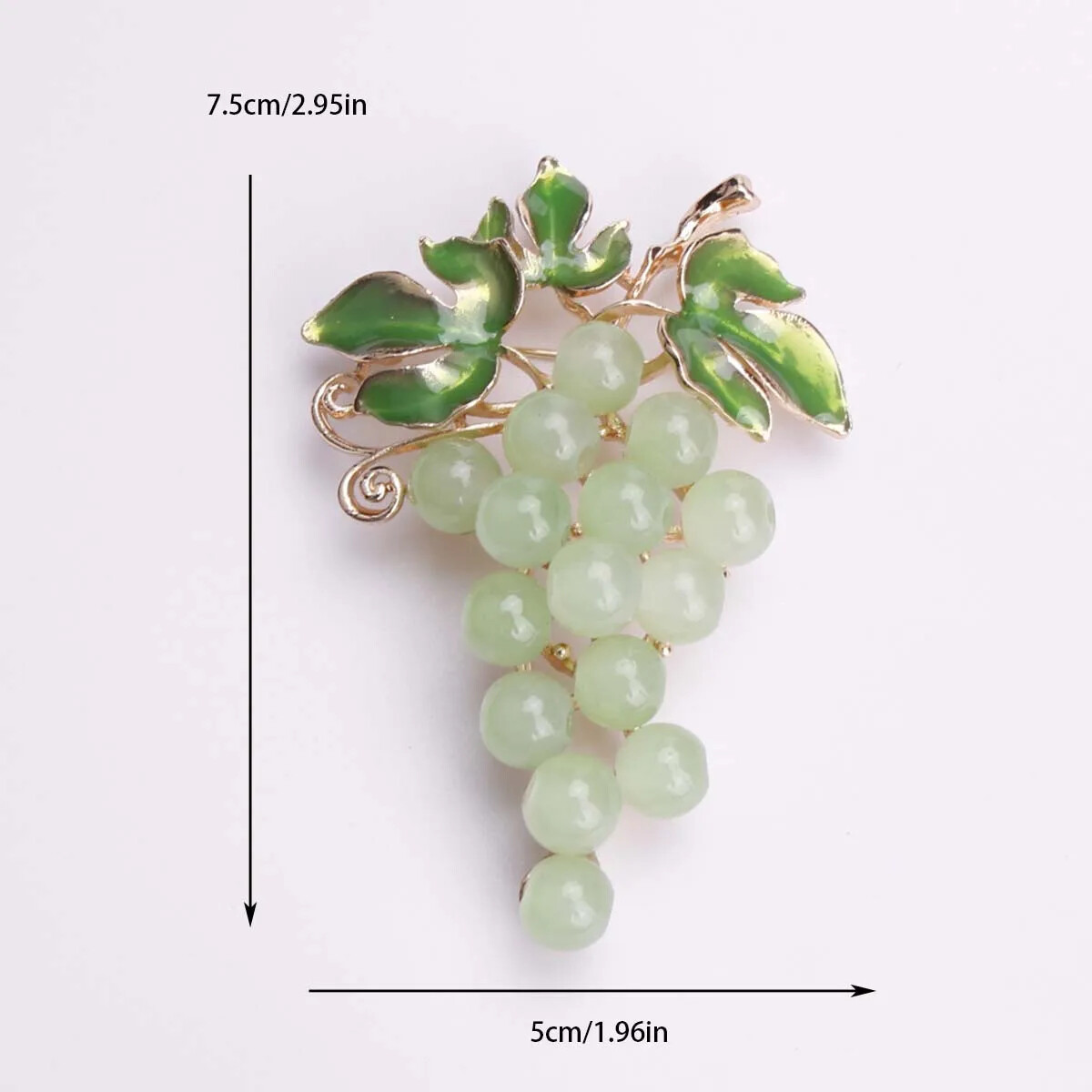 Luxury Glass Grape Brooch Pin Fruit Collar Badge Chic Plant Corsage for Women