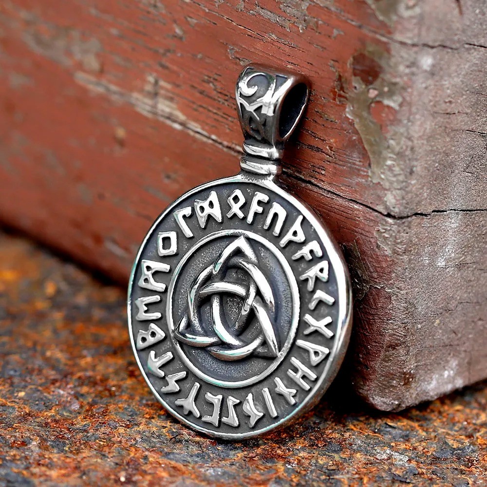 Viking Celtic Knot Rune Necklace Stainless Steel Necklace