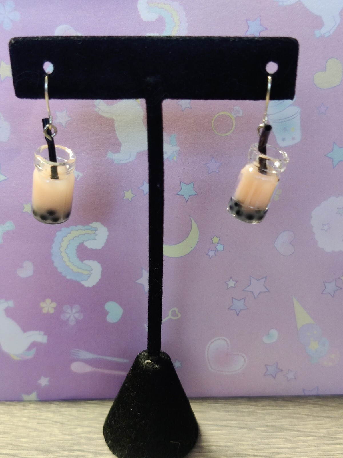 New Milk Tea Boba Tea Earrings, Handmade Milk Tea Earrings, Unique Gift