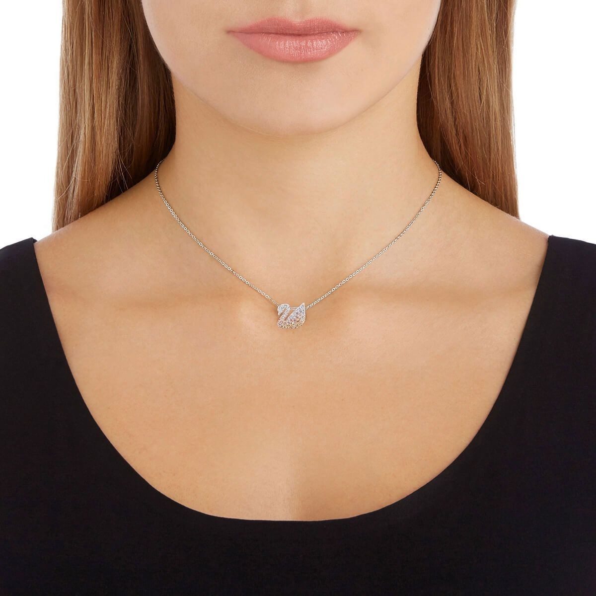 Swarovski Iconic Swan Pendant, Small Multi-colored, Rhodium Plating, 5215038