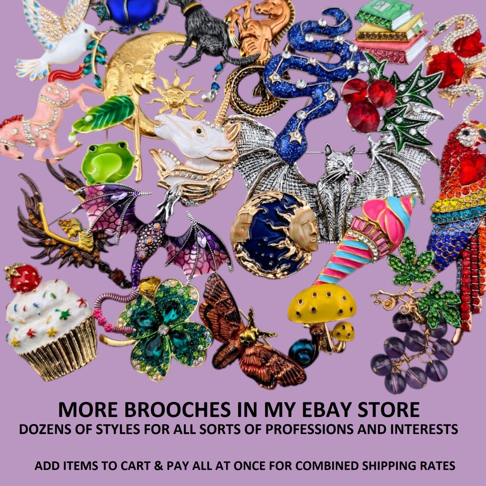 MEDIEVAL KNIGHT & DRAGON BROOCH lot horse wyvern fantasy fairytale pins B2