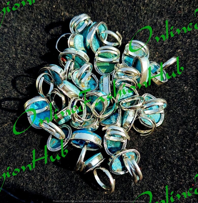 “Wholesale Lot of Turquoise Gemstone Rings – 925 Sterling Silver Plated Jewelry”