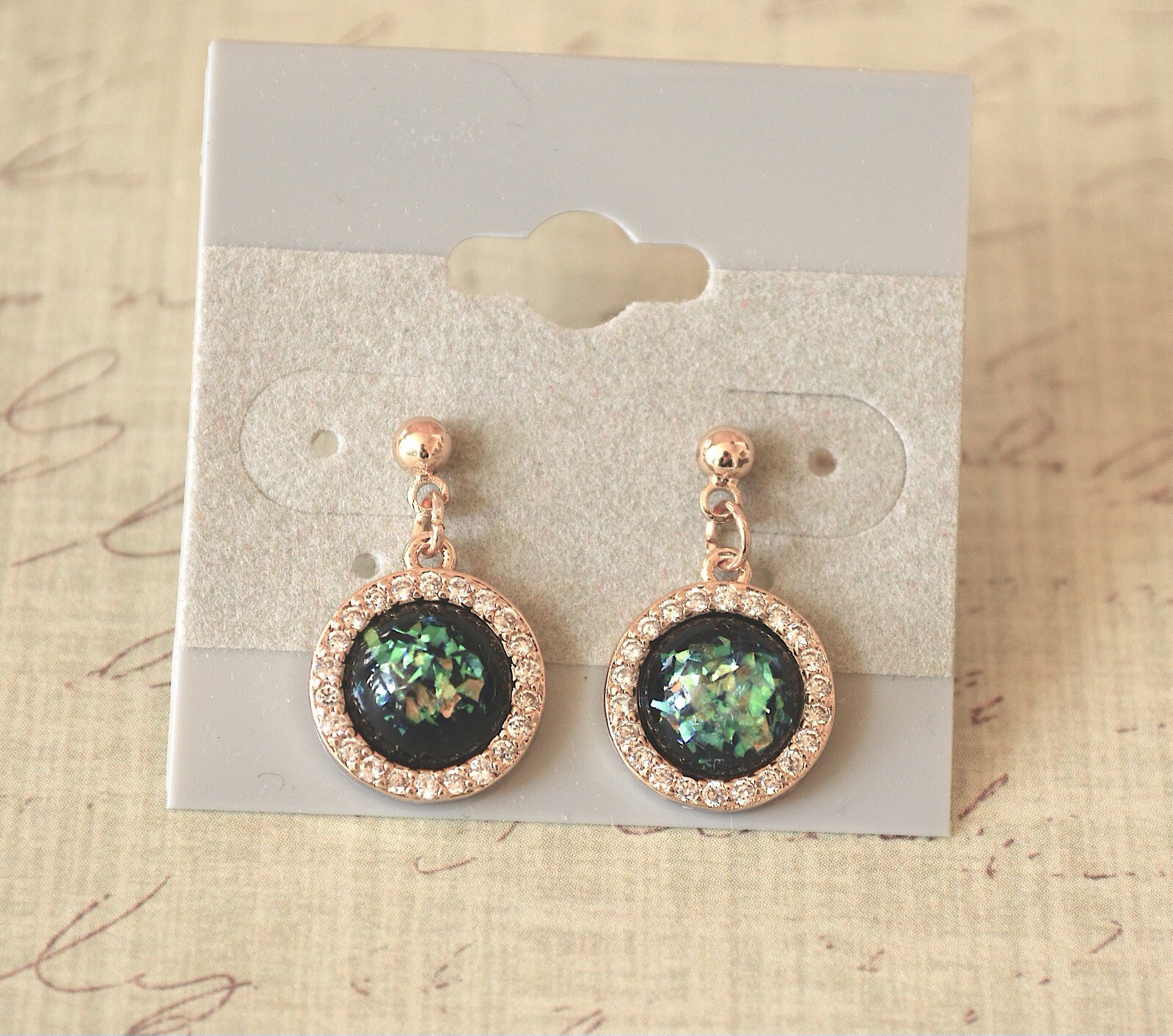 Green Gemstone Multicolor Stud Earrings