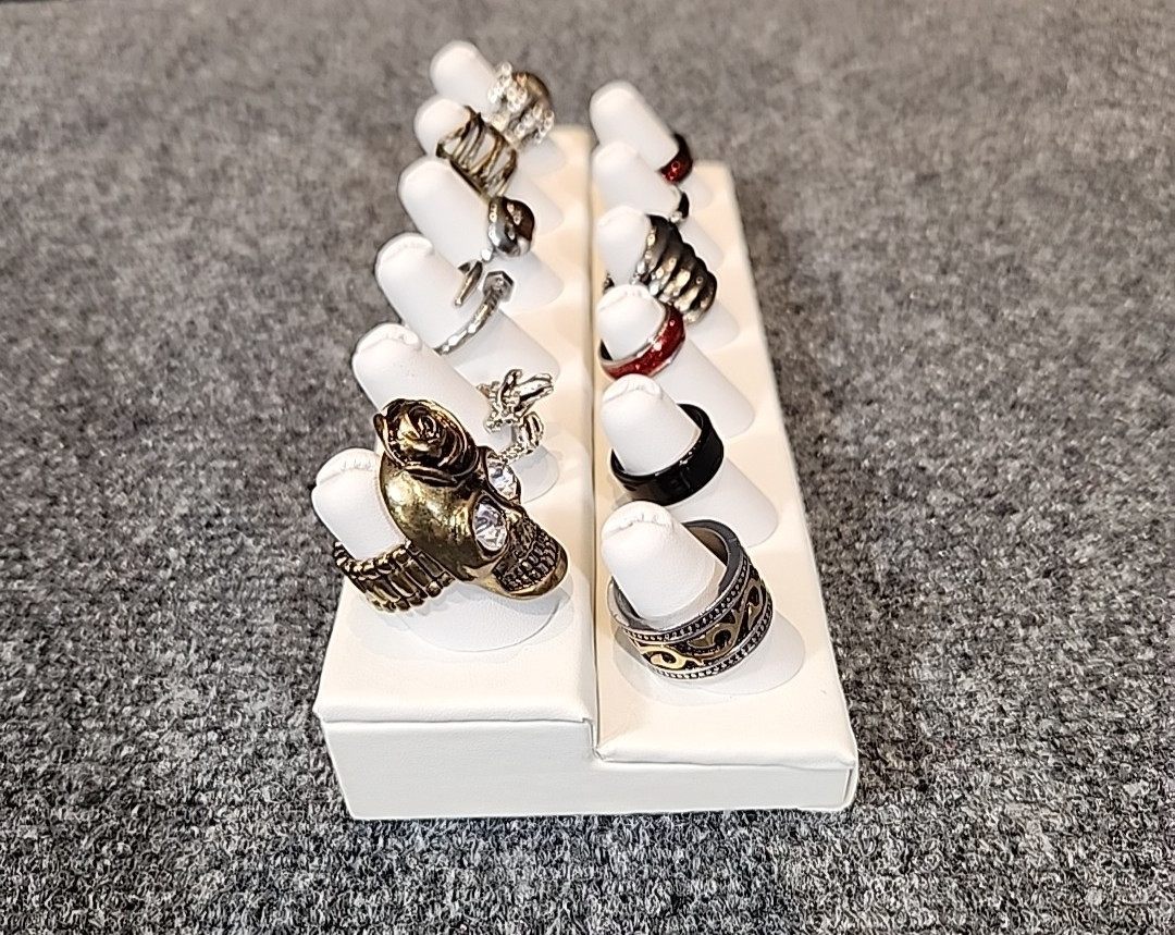 Jewelry 12 Rings Gothic Theme Adjusts Sized Stretch Lot #188 See Description
