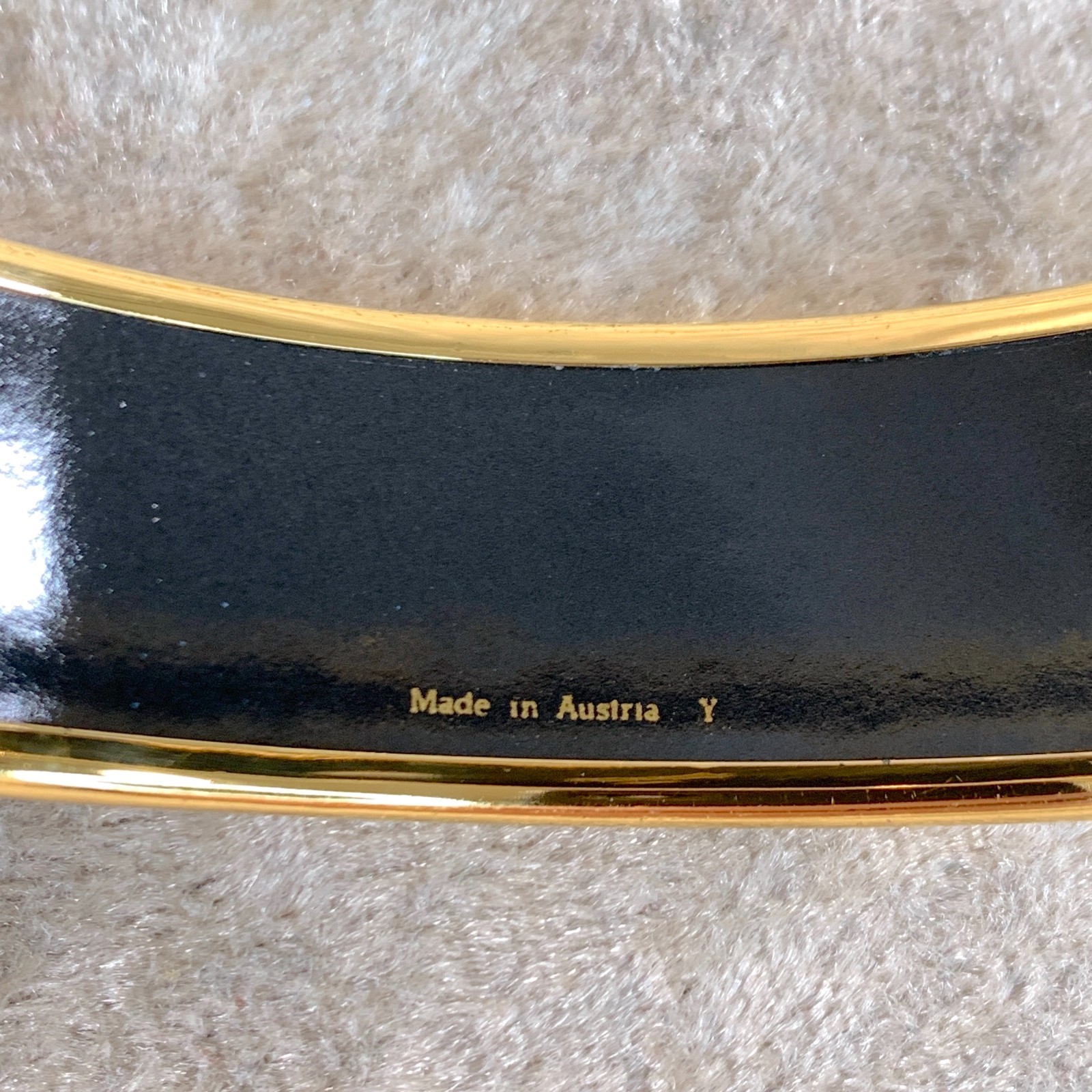 Vintage Hermes Bangle Bracelet Red Green Blue Enamel Mermaid Ladies Gold Rim 65