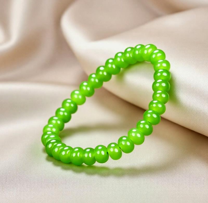 Girl Grandma Lady Women Green Jade Beads Bracelet Jewelry Family Gift Box DD165