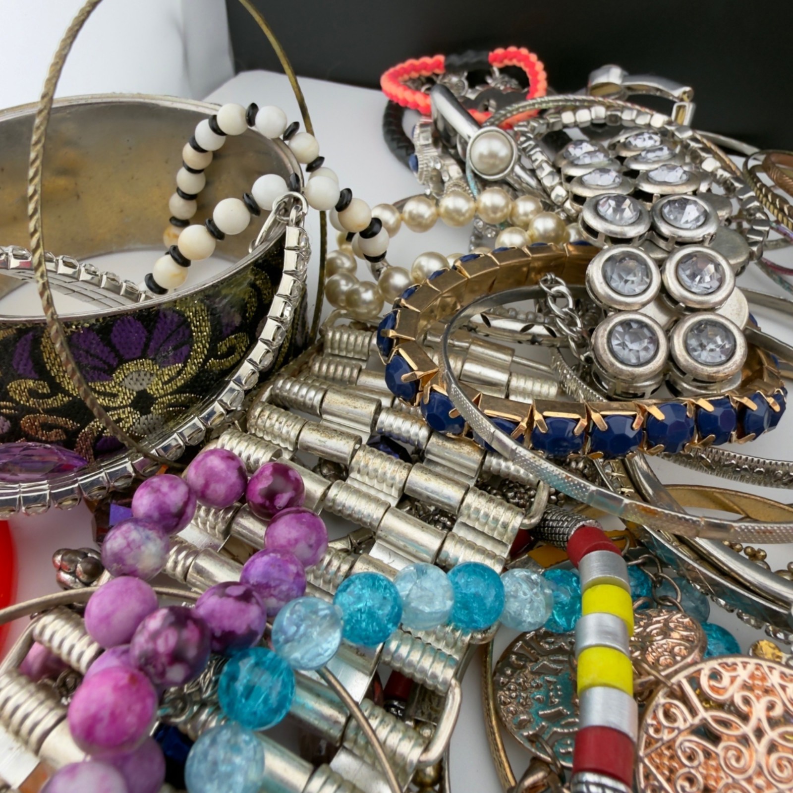 Mixed Bracelet Lot Wear Repair Repurpose Harvest Only Bangle Bead Wire Stretch